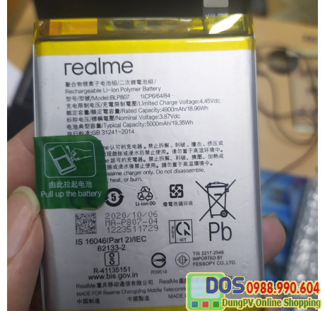 thay pin điện thoại realme q2 chính hãng 1