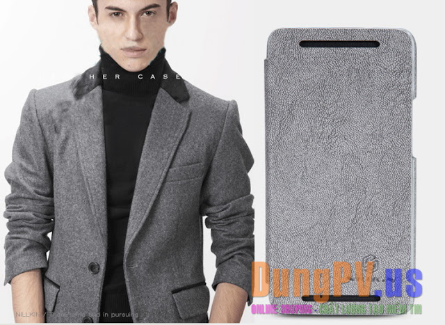 bao da htc one m7 nillkin da sần