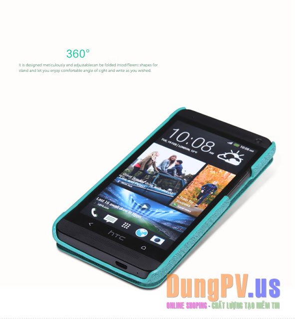 bao da htc one m7 nillkin da sần