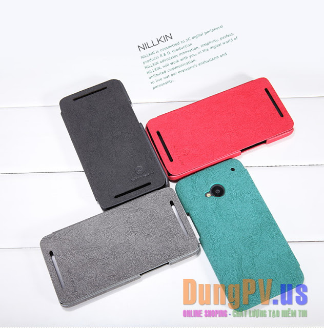bao da htc one m7 nillkin da sần