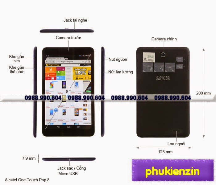Bao da Alcatel One Touch Pop 8 Bao da Alcatel One Touch Pop 8