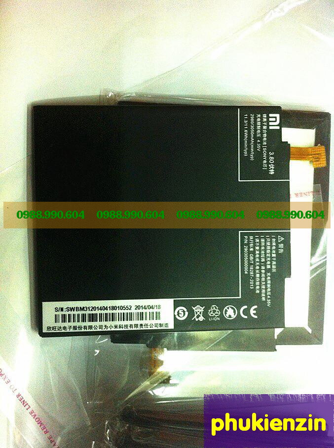 pin điện thoại Xioami mi3 chính hãng pin điện thoại Xioami mi3 chính hãng