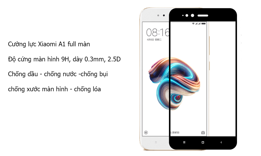 Miếng dán cường lực Xiaomi Mi A1 chính hãng Miếng dán cường lực Xiaomi Mi A1 chính hãng