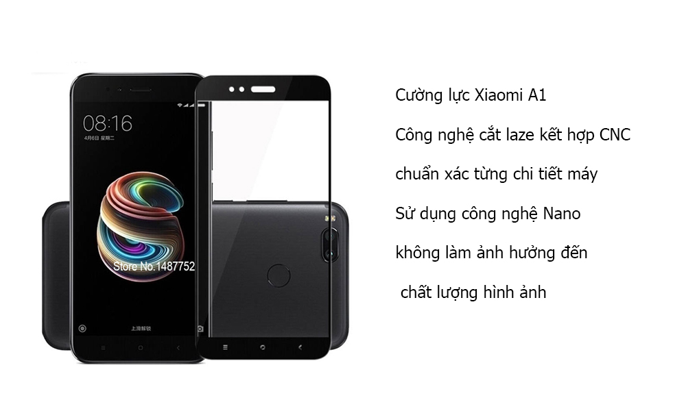 Miếng dán cường lực Xiaomi Mi A1 chính hãng Miếng dán cường lực Xiaomi Mi A1 chính hãng