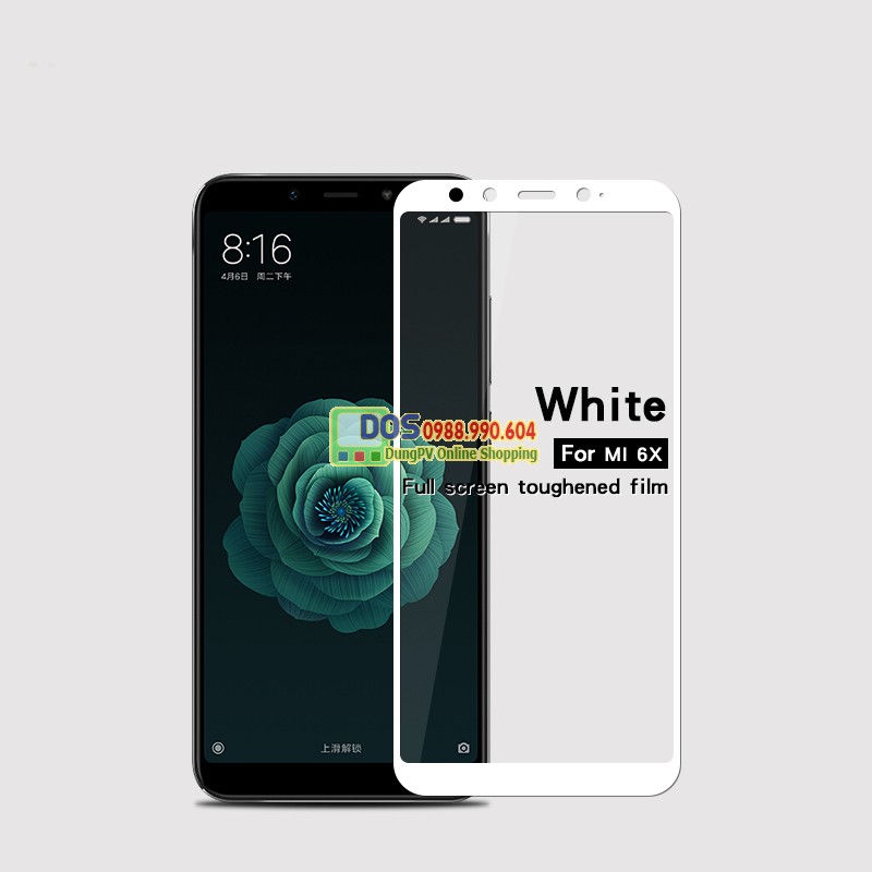 Miếng dán cường lực Xiaomi Mi6x full màn hình Miếng dán cường lực Xiaomi Mi6x full màn hình