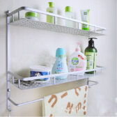 giá đựng đồ phòng tắm 2 tầng bằng nhôm 2